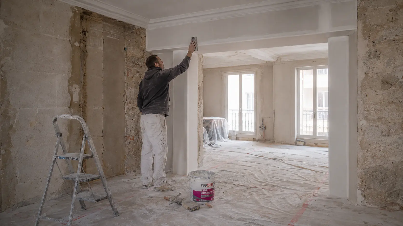 Finitions et remise en état après ouverture d’un mur porteur