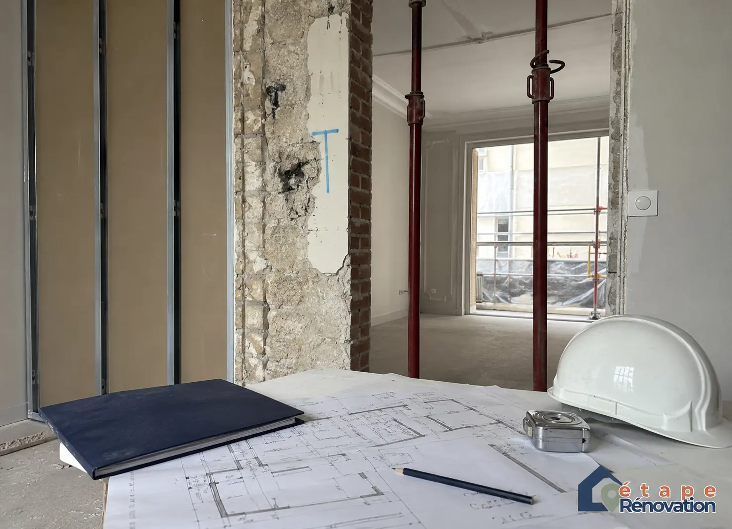 Ouverture contrôlée d’une cloison ou d’un mur porteur en appartement avec étude structure à prévoir