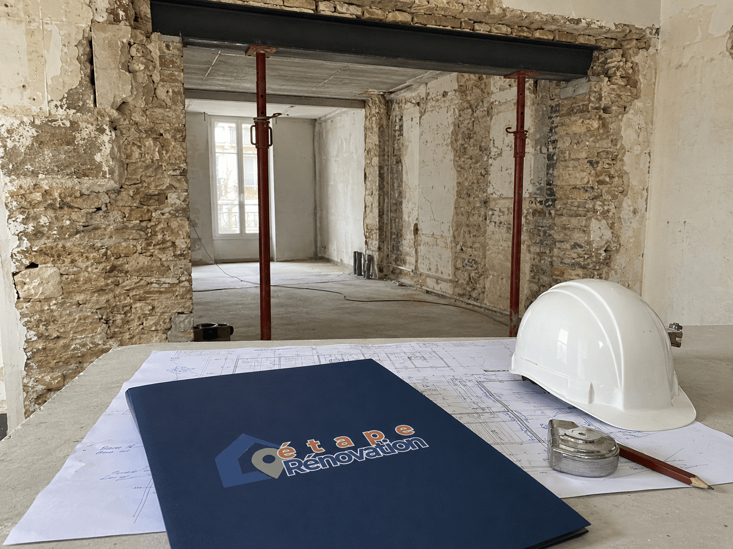 Ouverture d’un mur porteur en appartement avec étais, étude structure et dossier d’assurance