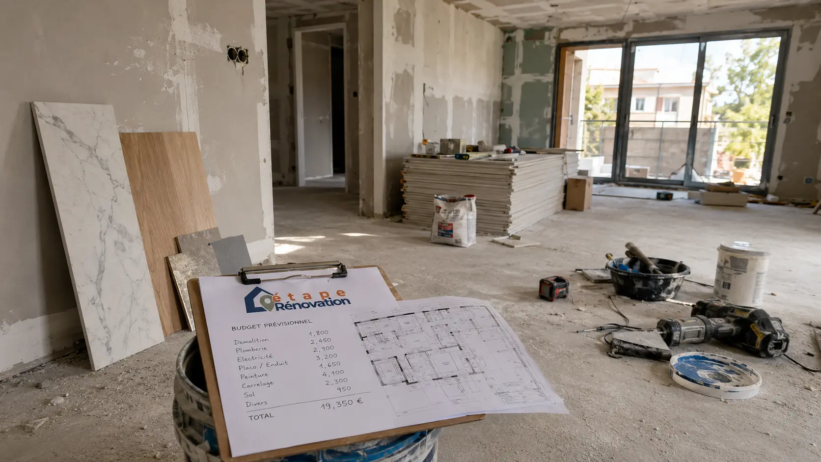 Appartement en rénovation avec plans, budget travaux et matériaux de finition