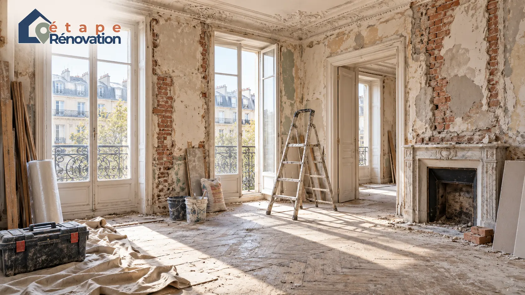 Chantier intérieur dans un appartement ancien avant rénovation