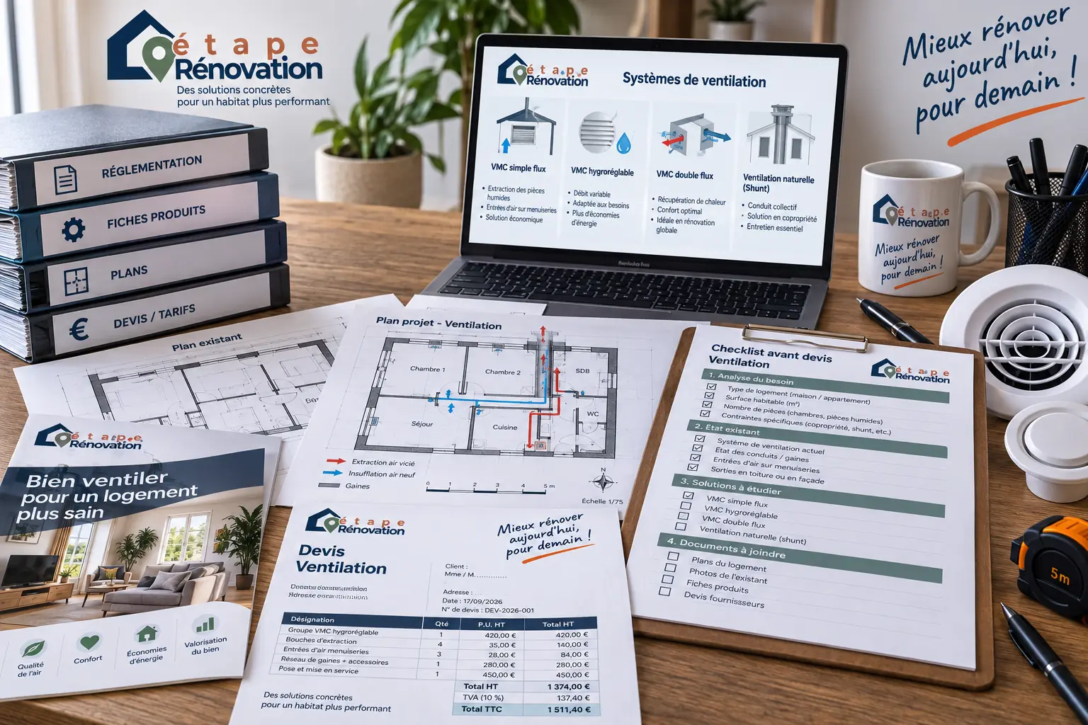 Documents, plans et checklist pour préparer un devis de ventilation