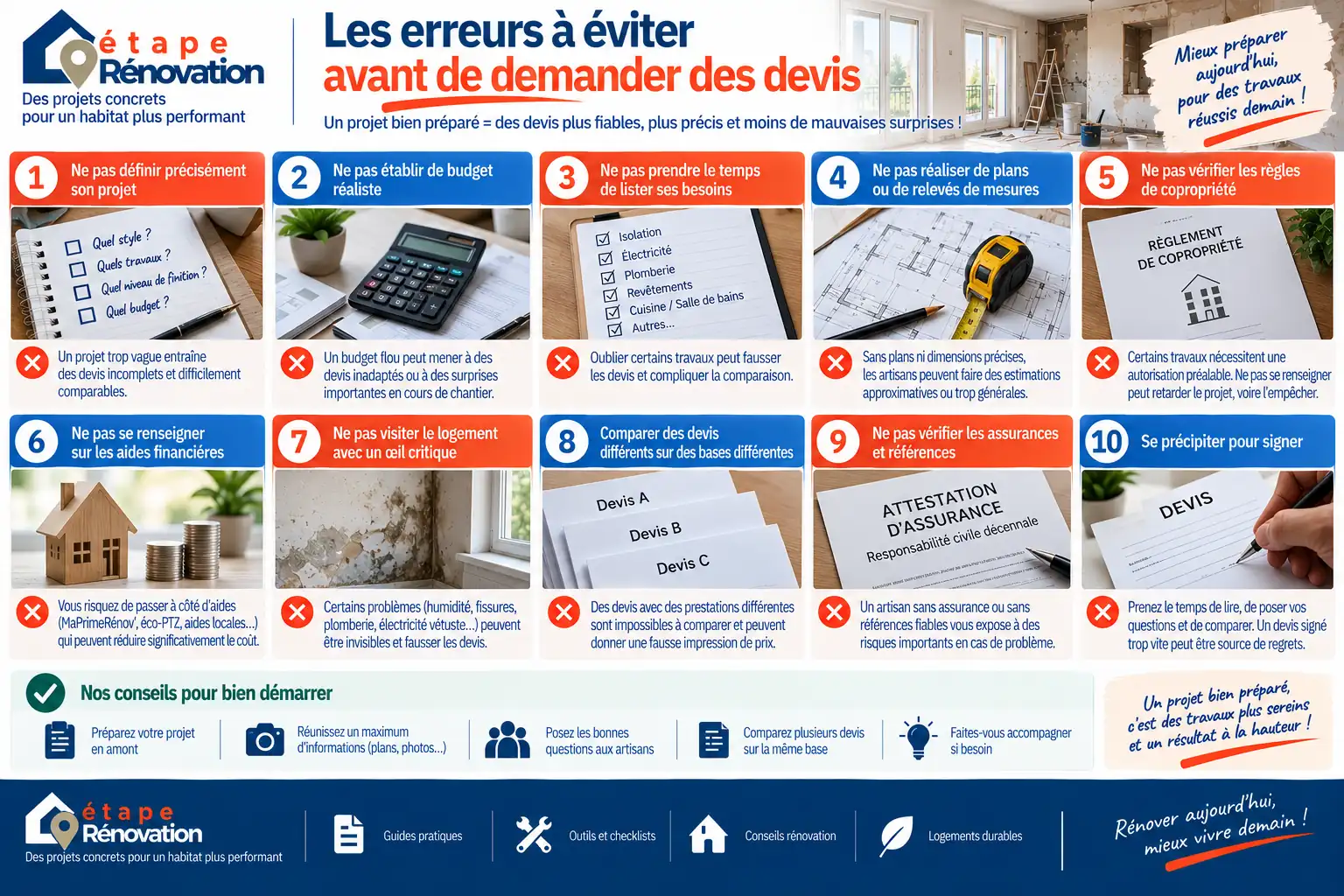 Erreurs à éviter avant de demander des devis pour rénover un appartement