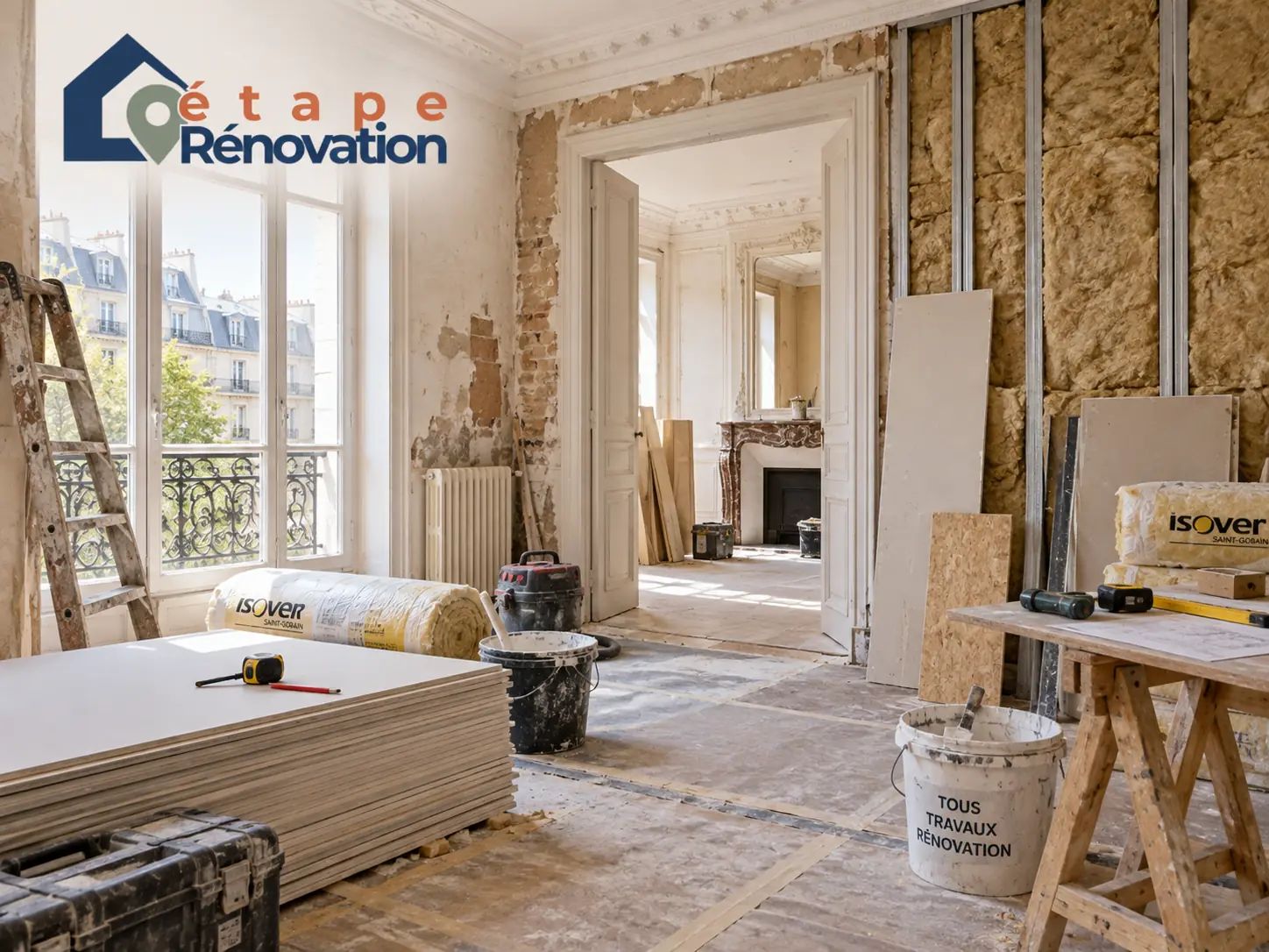 Travaux intérieurs avec isolation et rénovation d’un appartement ancien